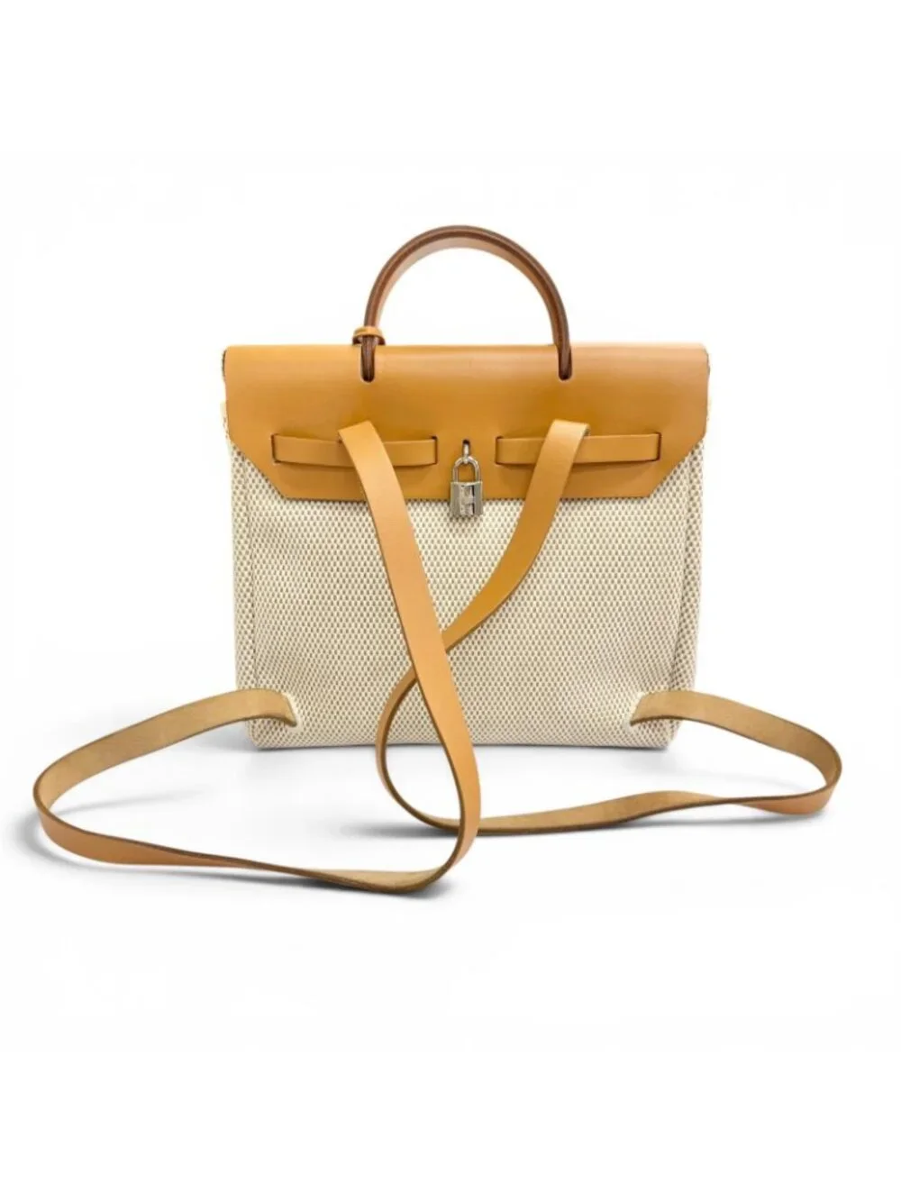 Hermes Herbag a Dos PM Toile GM Leather Silver Backpack Replacement Included